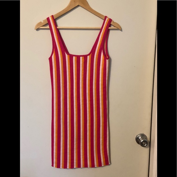 Nayeli Striped Sleeveless Bodycon Sweater Dress Sz Med - Picture 7 of 10